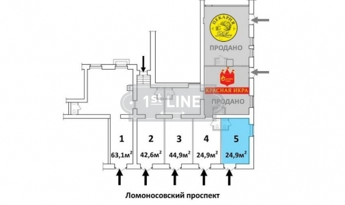 Продажа и аренда коммерческой недвижимости по адресу ЮЗАО, м. Университет, Ломоносовский проспект, дом 23, объявление №ЭК1256