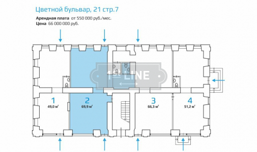 Продажа коммерческой недвижимости по адресу ЦАО, м. Цветной бульвар, Цветной бульвар, дом 21 строение 7, объявление №ЭК1346