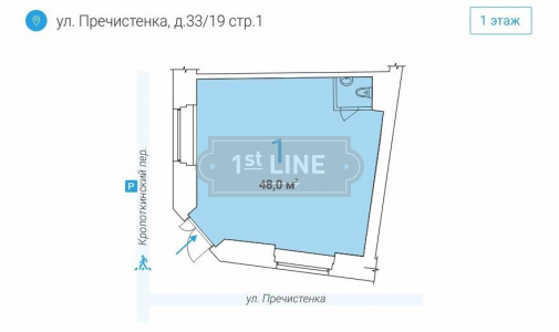 Продажа и аренда коммерческой недвижимости по адресу ЦАО, м. Парк культуры, ул. Пречистенка, дом 33/19 строение 1, объявление №ЭК1789